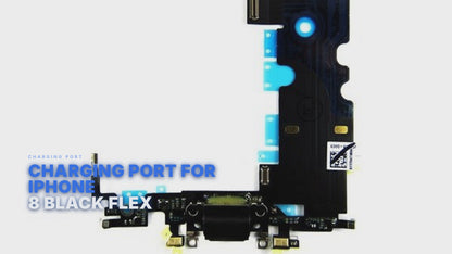 Charging Port For iPhone 8 Black Flex Charging Port FoneFunShop
