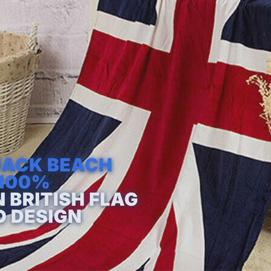 Union Jack Beach Towel 100% Cotton British Flag Printed Design Towel FoneFunShop