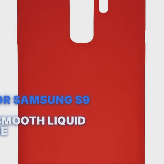 Case For Samsung S9 Plus in Red Smooth Liquid Silicone Case Cover FoneFunShop