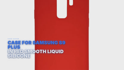 Case For Samsung S9 Plus in Red Smooth Liquid Silicone Case Cover FoneFunShop