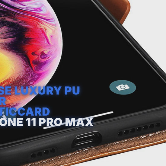 Flip Case Luxury PU Leather MagneticCard Holder For iPhone 11 Pro Max Tan Case Cover FoneFunShop