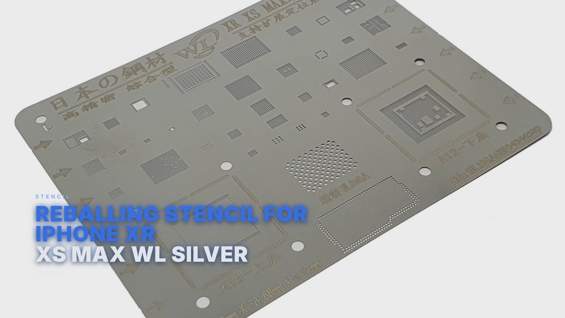 Reballing Stencil For iPhone XR XS Max WL Silver Stencil FoneFunShop