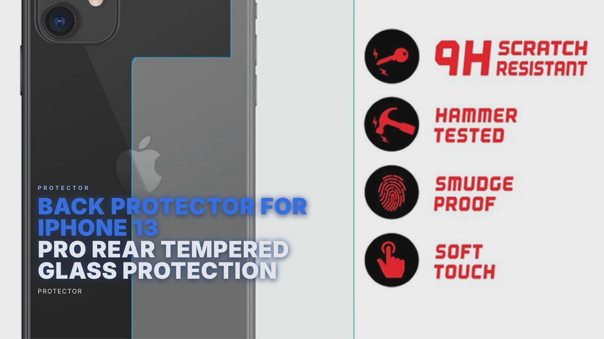 Back Protector For iPhone 13 Pro Rear Tempered Glass Protection Protector FoneFunShop