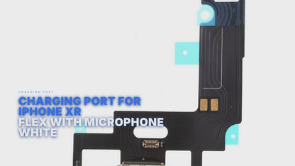 Charging Port For iPhone Xr Flex With Microphone White Charging Port FoneFunShop