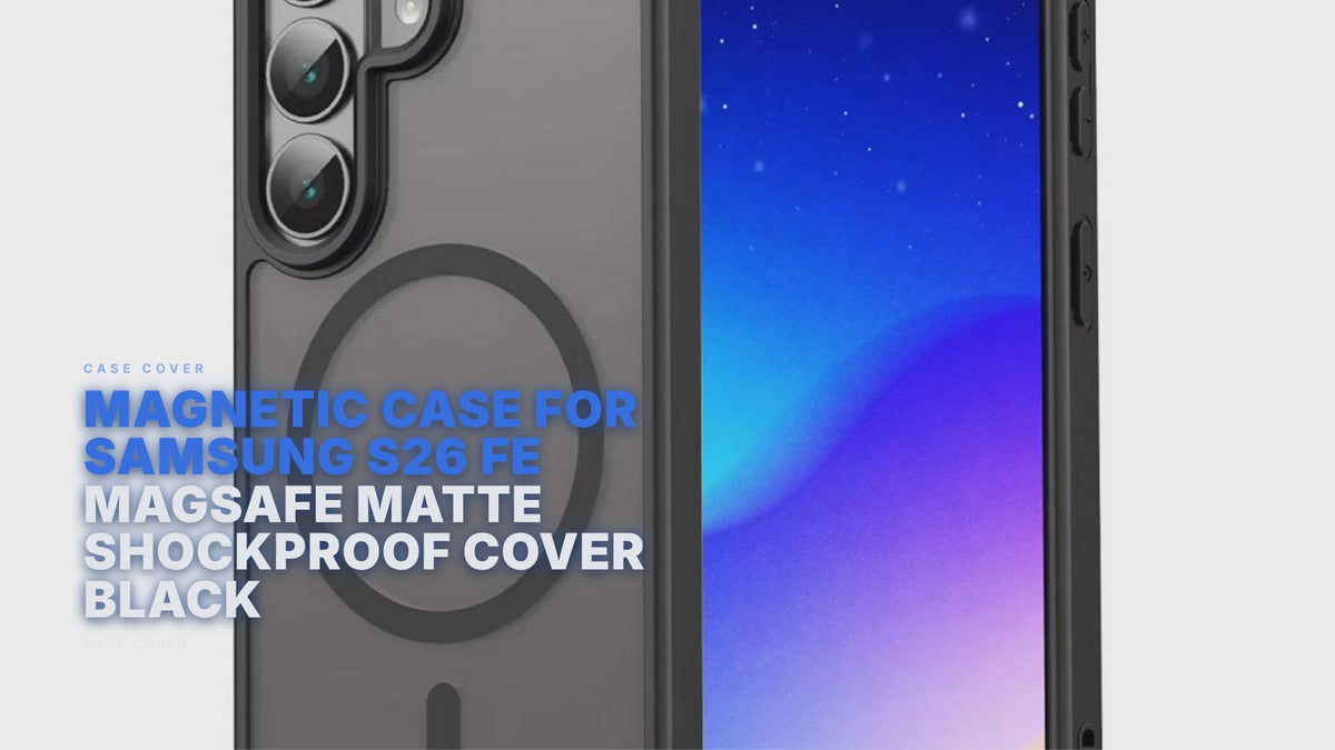 Magnetic Case For Samsung Galaxy S26 FE Matte Shockproof Cover Black Case Cover FoneFunShop