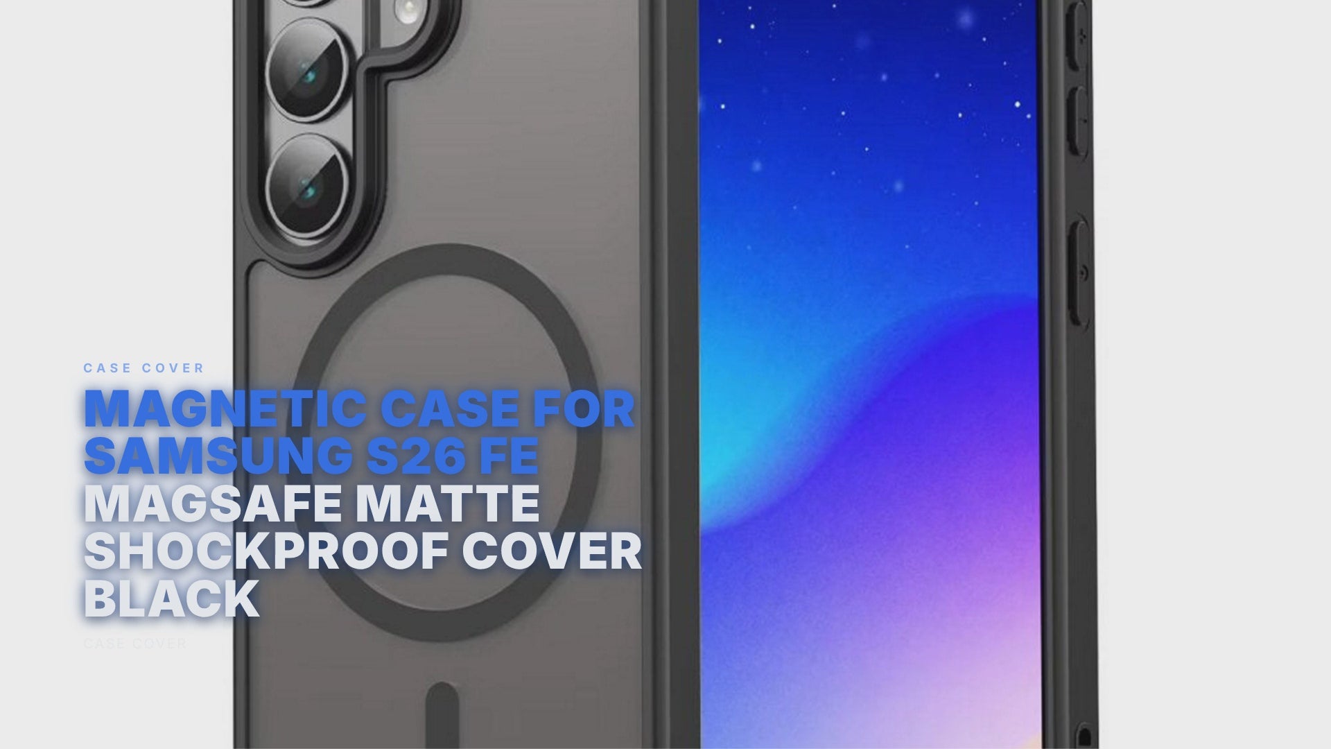 Magnetic Case For Samsung Galaxy S26 FE Matte Shockproof Cover Black Case Cover FoneFunShop