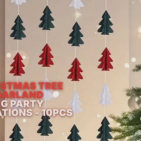 3D Christmas Tree Paper Garland Multi-Colour Hanging Party Decorations - 10PCS Christmas FoneFunShop