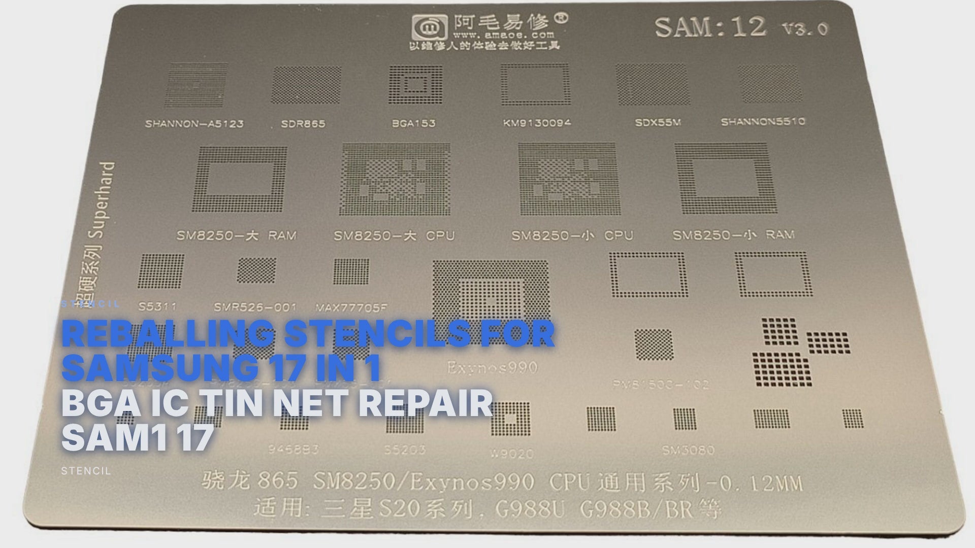 Reballing Stencils For Samsung 17 In 1 BGA IC Tin Net Repair SAM1 17 Stencil FoneFunShop