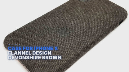 Case For iPhone X Flannel Design Devonshire Brown Case Cover FoneFunShop