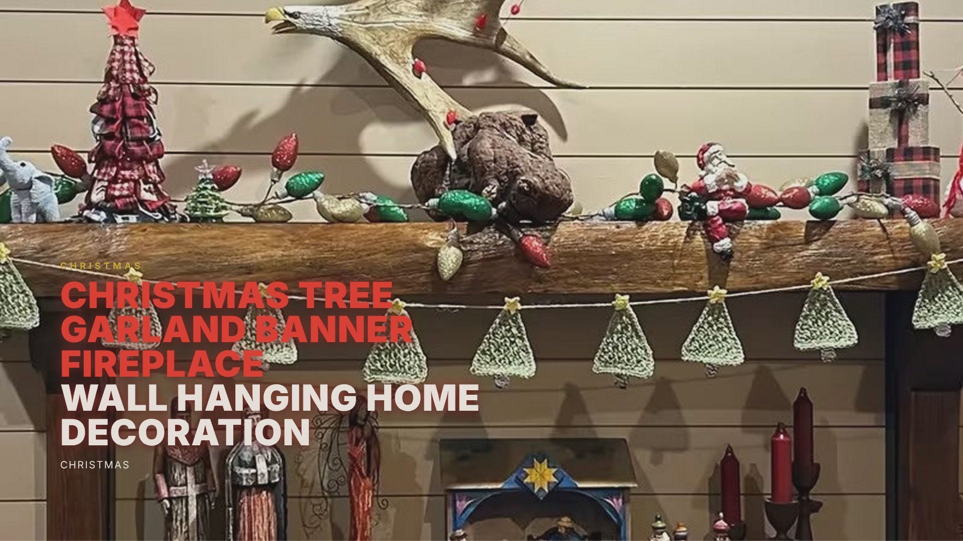 Christmas Tree Garland Banner Fireplace Wall Hanging Home Decoration Christmas FoneFunShop
