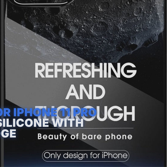 Case For iPhone 11 Pro Clear Silicone With Blue Edge Case Cover FoneFunShop