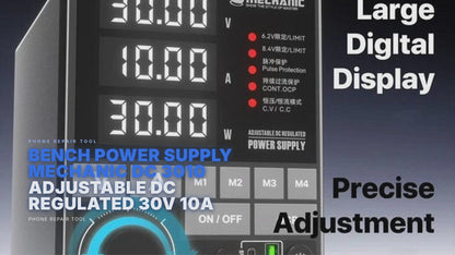 Bench Power Supply Mechanic DC 3010 Adjustable DC Regulated 30V 10A Phone Repair Tool FoneFunShop