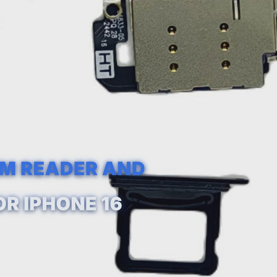 Dual Sim Reader and Sim Tray for iPhone 16 Black Sim Tray FoneFunShop