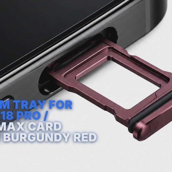 Dual Sim Tray For iPhone 18 Pro / 18 Pro Max Card Holder Burgundy Red Sim Tray FoneFunShop