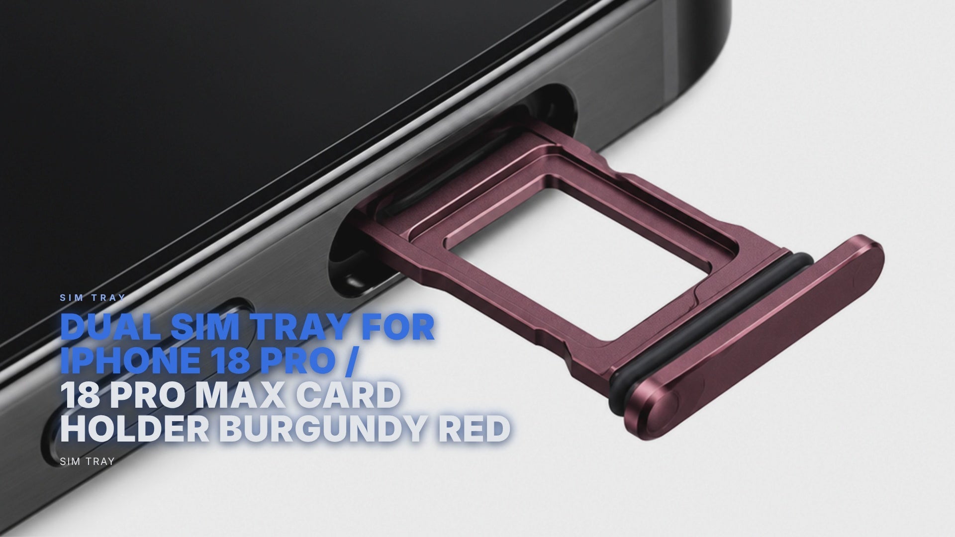 Dual Sim Tray For iPhone 18 Pro / 18 Pro Max Card Holder Burgundy Red Sim Tray FoneFunShop