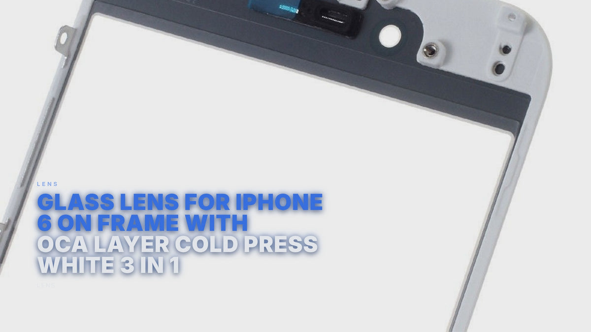 Glass Lens For iPhone 6 on Frame with OCA Layer Cold Press White 3 in 1 Lens FoneFunShop