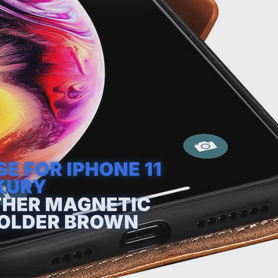 Flip Case For iPhone 11 Pro Luxury PU Leather Magnetic Card Holder Brown Case Cover FoneFunShop