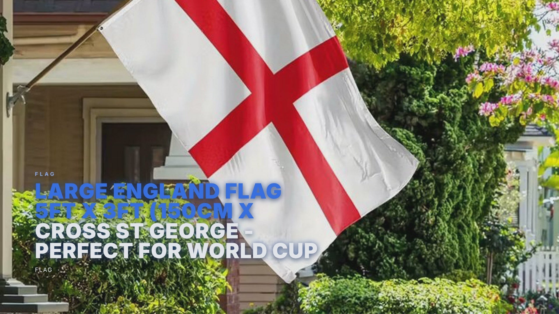 Large England Flag 5ft x 3ft (150cm x 90cm) English Cross St George - Perfect For World Cup Garden Decorations Flag FoneFunShop