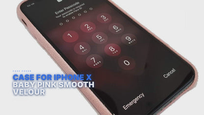 Case For iPhone X Baby Pink Smooth Velour Case Cover FoneFunShop