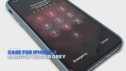 Case For iPhone X Smooth Velour Grey Case Cover FoneFunShop