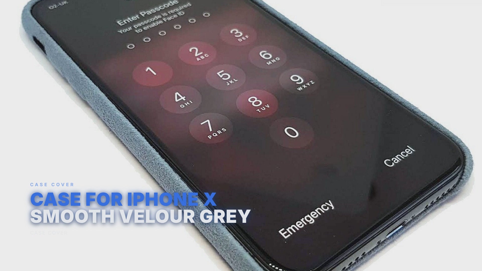 Case For iPhone X Smooth Velour Grey Case Cover FoneFunShop