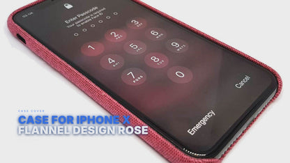 Case For iPhone X Flannel Design Rose Case Cover FoneFunShop