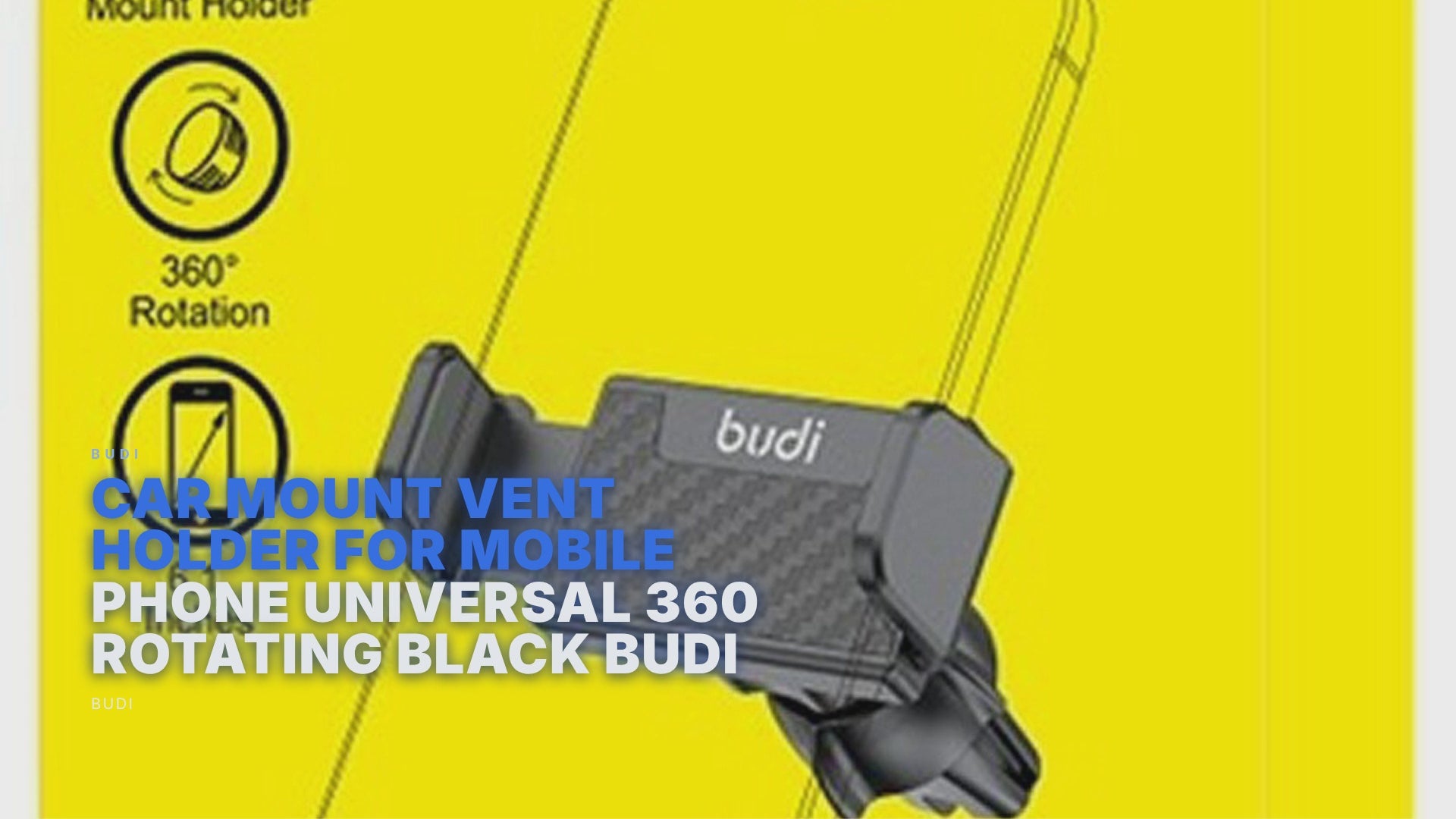 Car Mount Vent Holder For Mobile Phone Universal 360 Rotating Black Budi Budi FoneFunShop