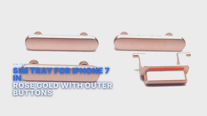 Sim Tray For iPhone 7 in Rose Gold With Outer Buttons Sim Tray FoneFunShop