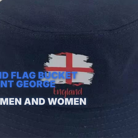 England Flag Bucket Hat Saint George Cross Unisex Fit for Men and Women - Blue Hat FoneFunShop