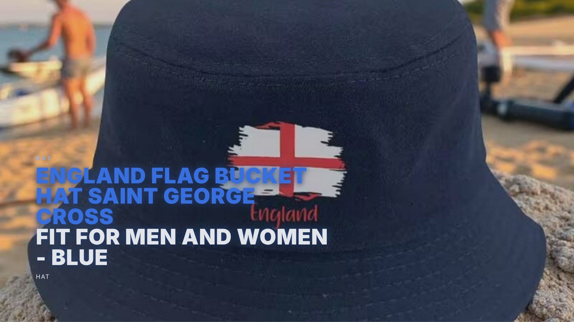 England Flag Bucket Hat Saint George Cross Unisex Fit for Men and Women - Blue Hat FoneFunShop