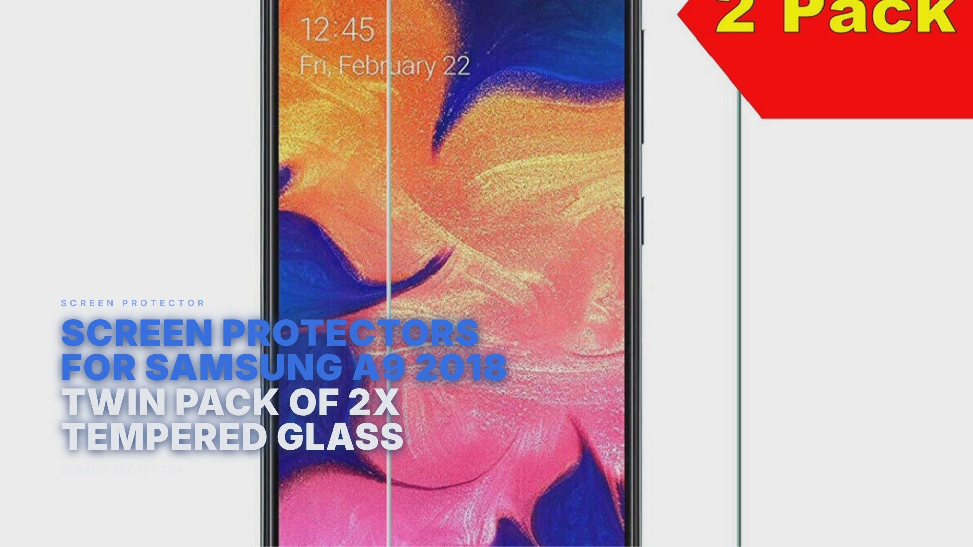Screen Protectors For Samsung A9 2018 Twin Pack of 2x Tempered Glass Screen Protector FoneFunShop