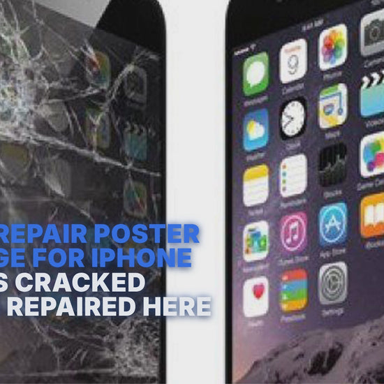 Phone Repair Poster A2 LARGE For iPhone 6 6 Plus Cracked Screen Repaired Here Screen FoneFunShop