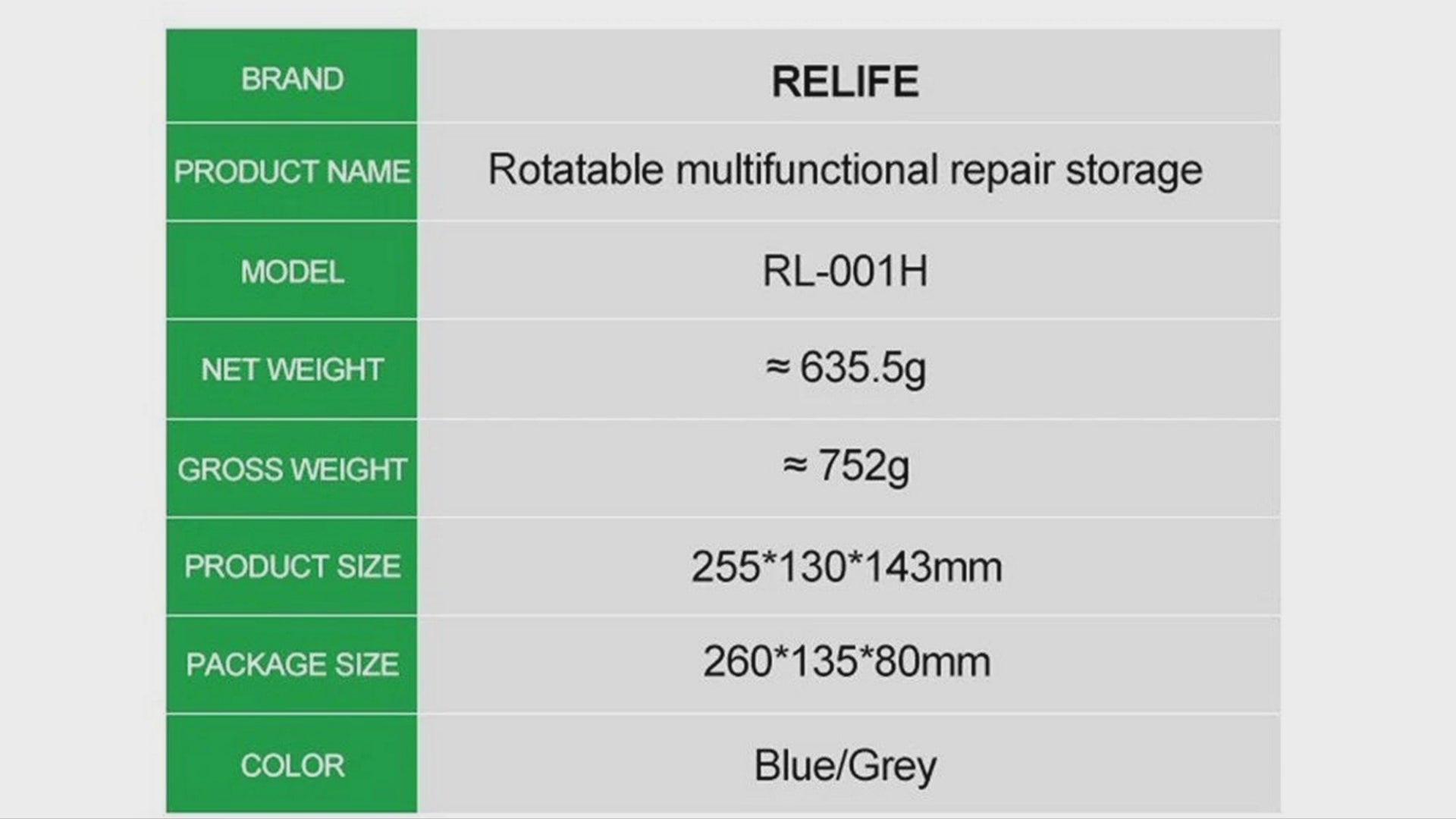 360 Rotating Stepped Tool Organizer Phone Repair Storage Rack RELIFE RL-001H - Blue Tool Organizer Storage FoneFunShop