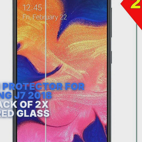 Screen Protector For Samsung J7 2018 Twin Pack of 2x Tempered Glass Screen Protector FoneFunShop