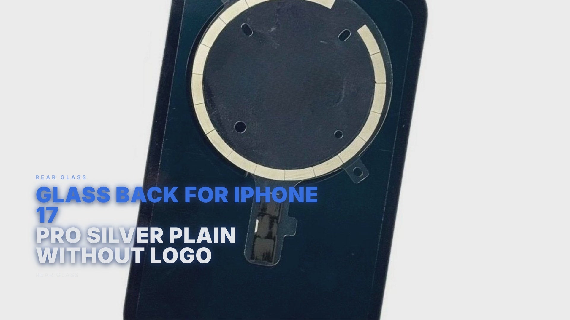 Glass Back For iPhone 17 Pro Silver Plain Without Logo Rear Glass FoneFunShop