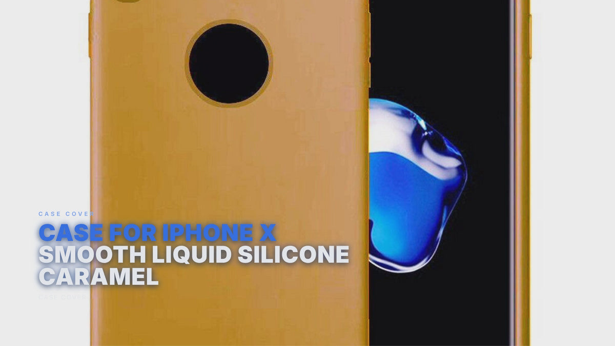 Case For iPhone X Smooth Liquid Silicone Caramel Case Cover FoneFunShop