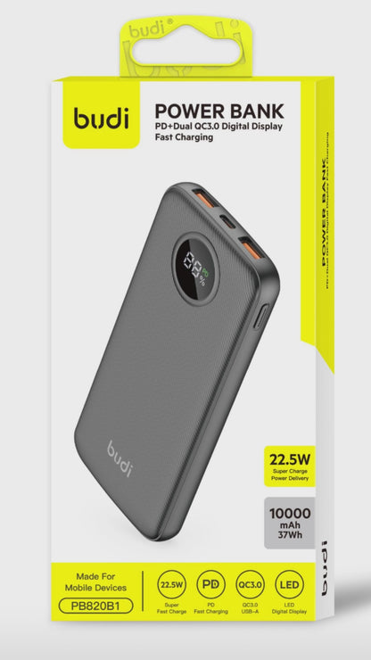 Budi 20000mAh Power Bank 22.5W PD Dual QC3.0 with Digital Display Power Bank FoneFunShop