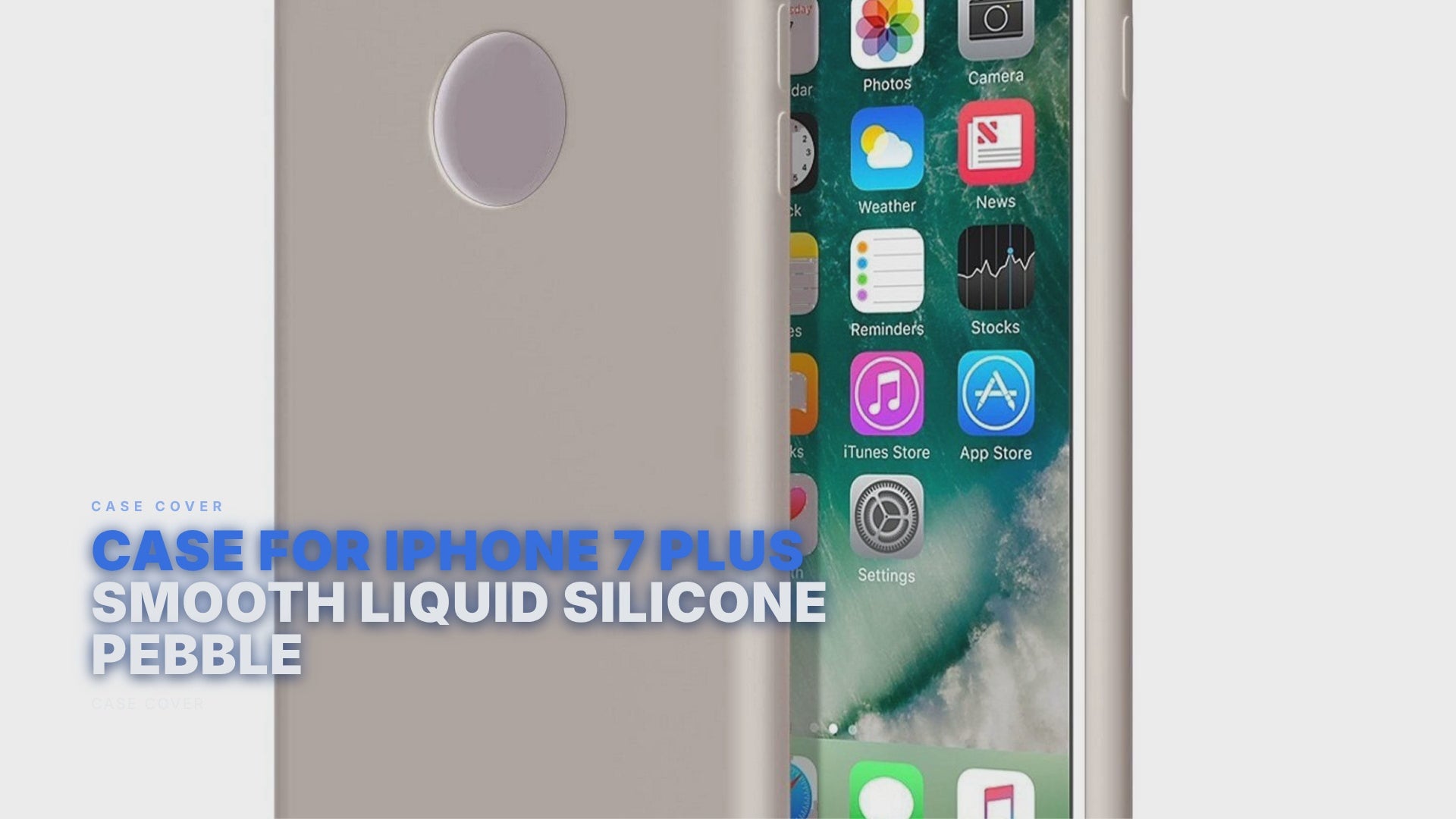 Case For iPhone 7 Plus Smooth Liquid Silicone Pebble Case Cover FoneFunShop