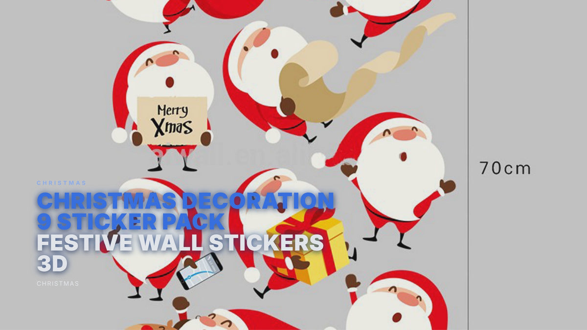 Christmas Decoration 9 Sticker Pack Festive Wall Stickers 3D Christmas FoneFunShop