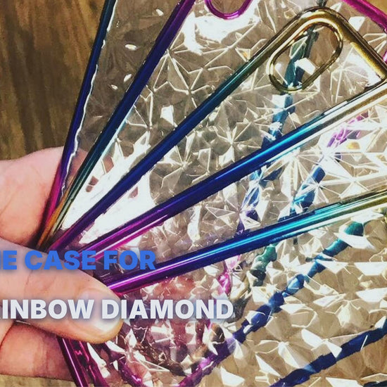 Silicone Case For iPhone X XS Rainbow Diamond Case Cover FoneFunShop
