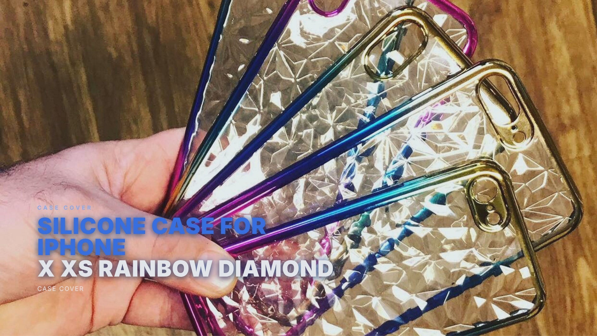 Silicone Case For iPhone X XS Rainbow Diamond Case Cover FoneFunShop