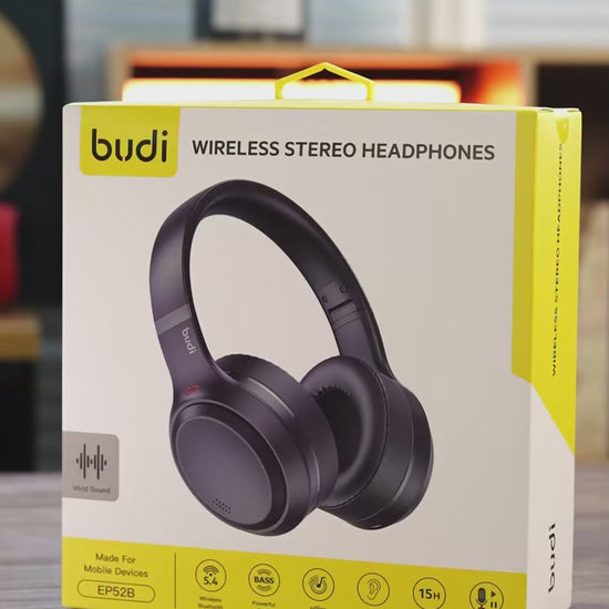 Budi Wireless Stereo Headphones Bluetooth 5.4 Foldable Built-in Microphone EP52B Budi FoneFunShop