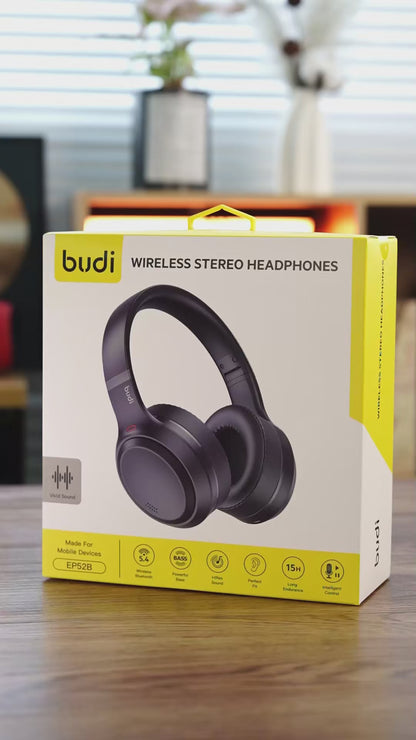Budi Wireless Stereo Headphones Bluetooth 5.4 Foldable Built-in Microphone EP52B Budi FoneFunShop