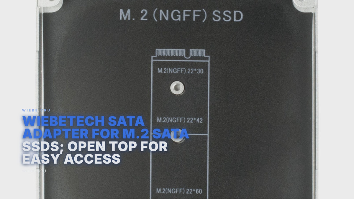 WiebeTech SATA Adapter For M.2 SATA SSDs; open top For easy access Wiebe Cru FoneFunShop
