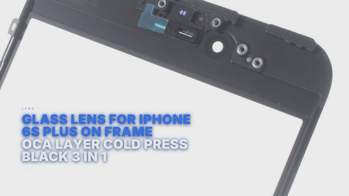 Glass Lens For iPhone 6s Plus on Frame with OCA Layer Cold Press Black 3 in 1 Lens FoneFunShop