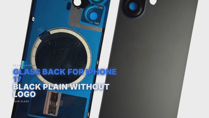 Glass Back For iPhone 17 Black Plain Without Logo Rear Glass FoneFunShop