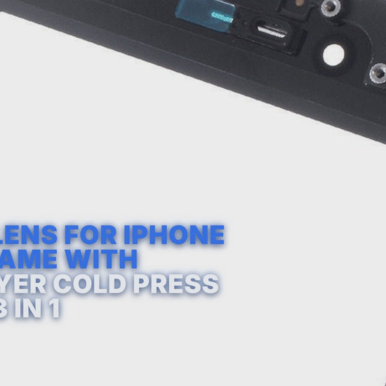 Glass Lens For iPhone 6 on Frame with OCA Layer Cold Press Black 3 in 1 Lens FoneFunShop