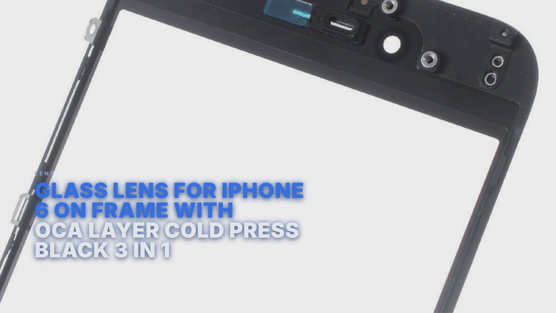 Glass Lens For iPhone 6 on Frame with OCA Layer Cold Press Black 3 in 1 Lens FoneFunShop