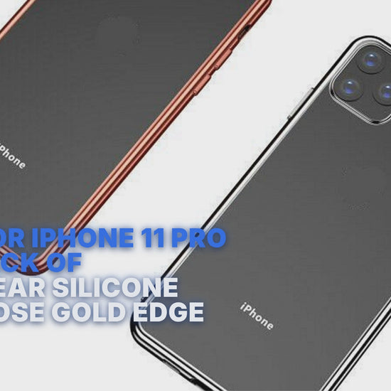 Case For iPhone 11 Pro Max Pack of 10 X Clear Silicone With Rose Gold Edge Case Cover FoneFunShop