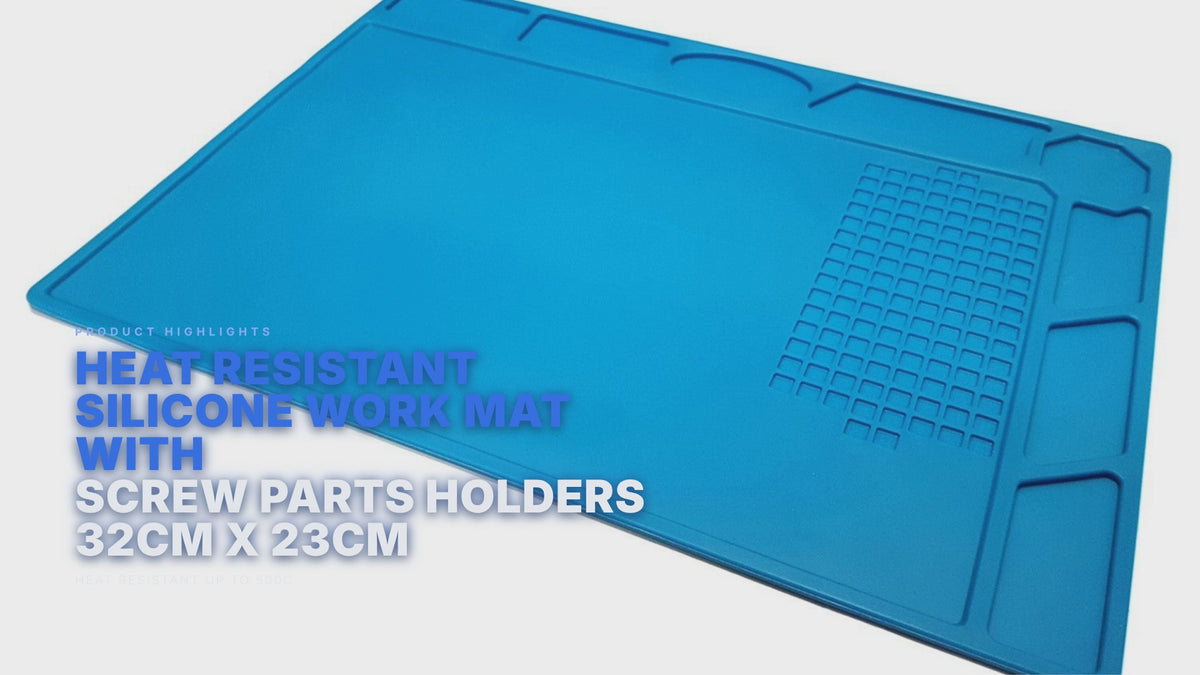 Heat Resistant Silicone Work Mat With Screw Parts Holders 32cm x 23cm FoneFunShop